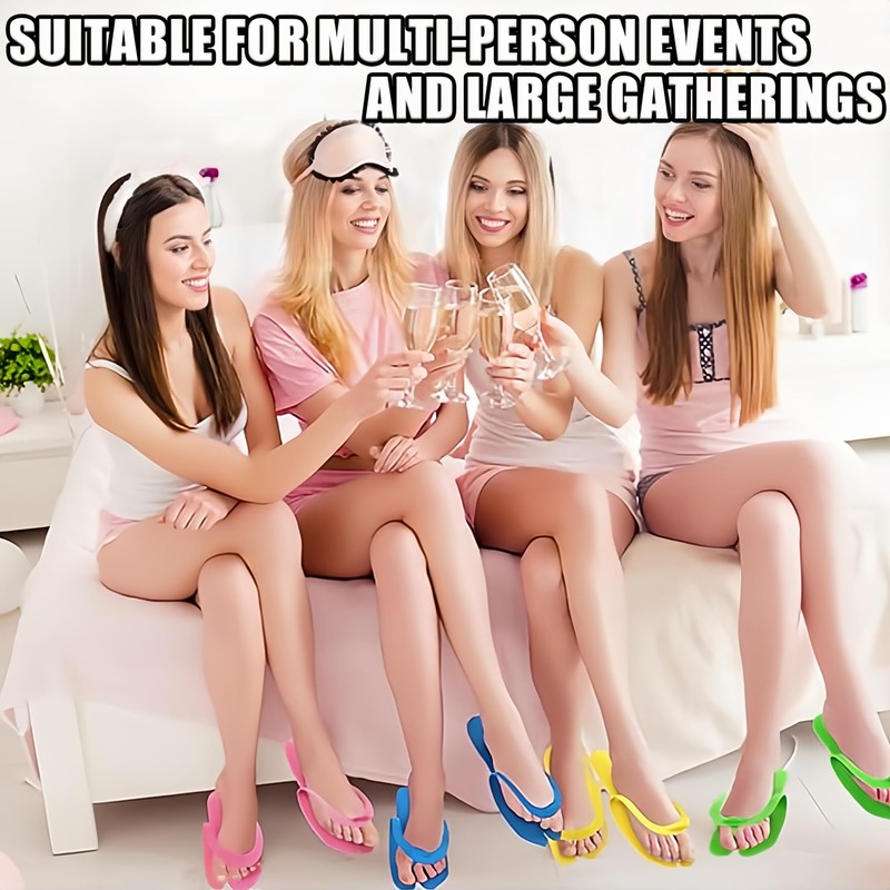 LYARCHTE 6 Pairs Disposable Foam Pedicure Slippers, Multi Color Bulk