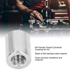 50Pcs Round Connector Nut M4 X 0.7-8-L10mm Female Thread Coupling Nut Stainless Steel Cylindrical Coupling Nut Kit