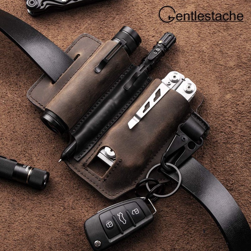 Gentlestache Multitool Sheath for Belt, Leatherman Sheath for Men, Leather