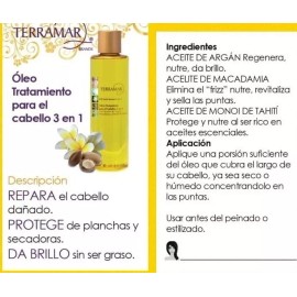 Terramar Aceite Tratamiento Para Cabelo 3 En 1 Con Extractos De Argán