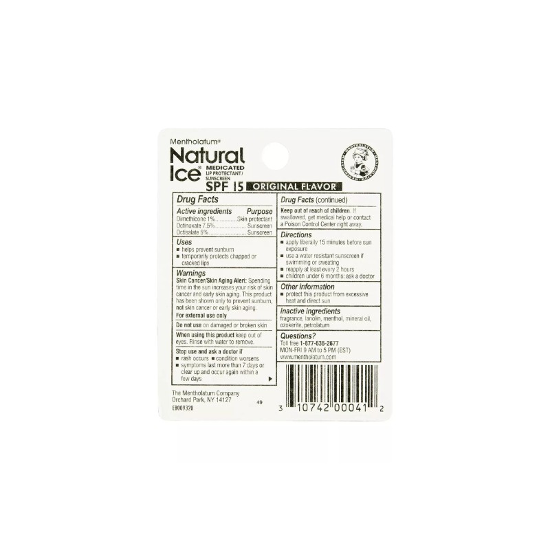 Mentholatum Lip Balm NATURAL ICE Original OUTDOOR SPF 15 (