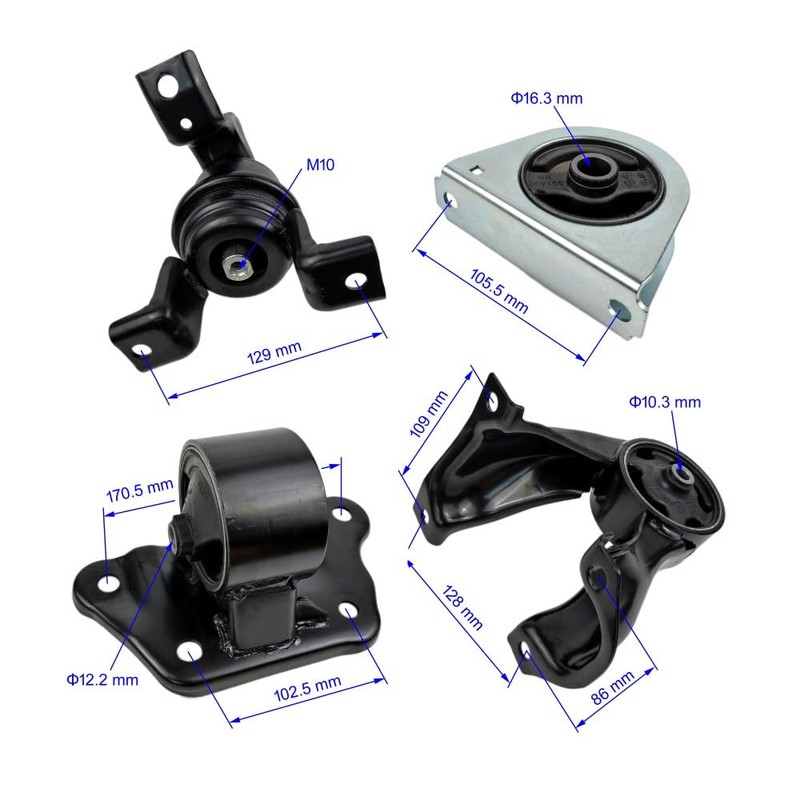 4PC Engine Motor & Trans Mount Set Compatible with Mitsubishi