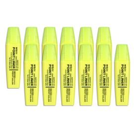M&G Yellow Highlighter, 12 Pack High Lighters Highlighters No Bleeds Highliters Pens Neon Thick Cute Highlighters Bulk Clear View Bright Tip Marker for Books