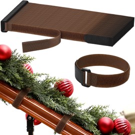 SATINIOR 50 Pcs 12inch Garland Ties Decorative Reusable and Flexible Banister Ties for Garland Wreath Light Banisters Home Stairways Railings Decoration(Brown)