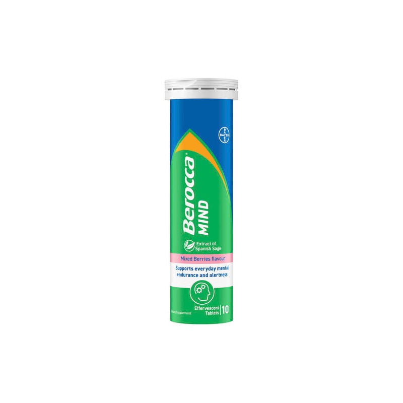 Berocca Mind Mixed Berries Effervescent Tablets, Vitamin B & C,