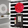 QWRSMYX Black Perfume Flower Fashion Girl Woman Shower Curtain Lady