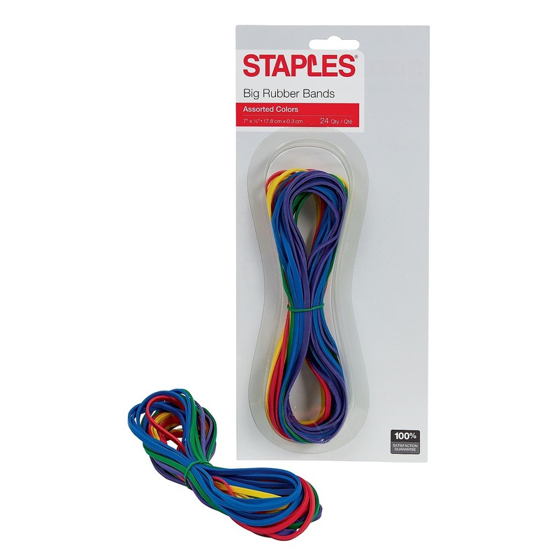 Staples Brand Large Rubber Bands 24 Pack