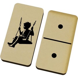 Azeeda 'Happy Boy Playing on Swing' Domino Set & Box (DM00051978)