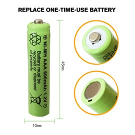 GSUIVEER Rechargeable Solar Light Batteries AAA NiMh 600mAh 1.2V for Outdoor Garden Lights (20 Pack)