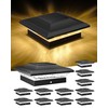 T-SUN 4x4 Solar Post Cap Lights Outdoor 12 Pack, Warm