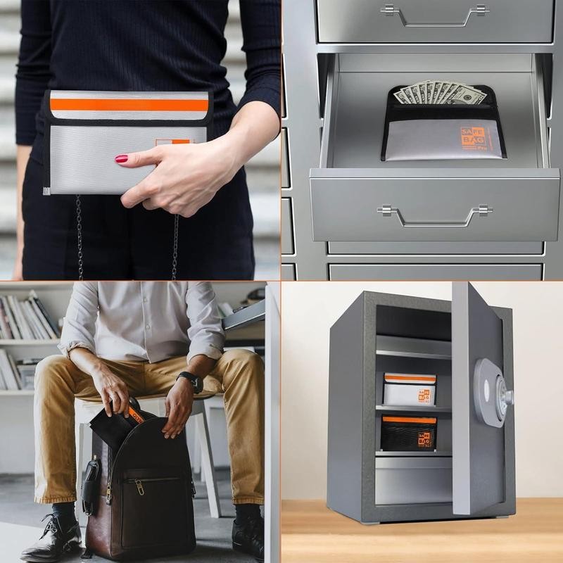 Small Fireproof Bag for Cash and Documents (9.5x5.8") 4200°F Upgraded
