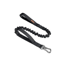 EXCELLENT ELITE SPANKER Correa de Perro elástico táctico Correa de Entrenamiento para Perros de la policía Militar Cuerda elástica con 2 manijas de Control(Negro)