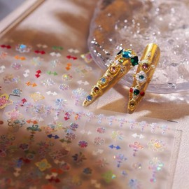 Dedyel 5D Embossed Aurora Nail Art Stickers Luxurious Patterns Nail Stickers Decals Self-Adhesive Chinese Palace Design Nail Art Stickers for Women Girls Kids DIY Nail Art Decoration