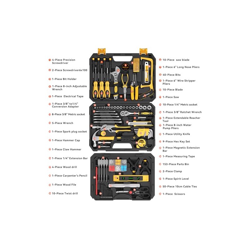 339 Piece Tool Set,Tool Kit for Home and Car,General Household