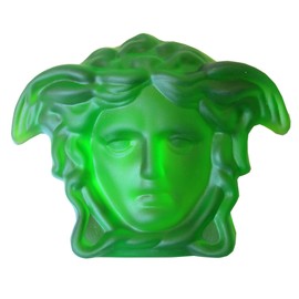 Medusa Half Head Crystal Glass L 7.8 cm x W 10 cm x H 3.4 cm (Green)