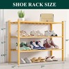 Smiry Shoe Rack, 3 Tier Bamboo Shoe Organizer, Stackable Free