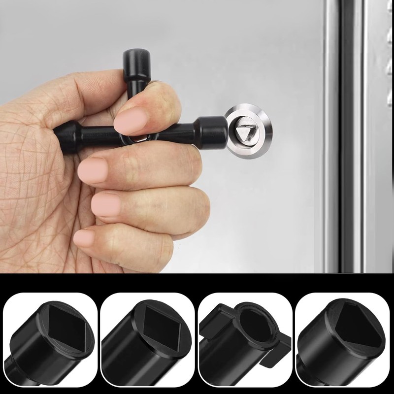 Fizzix 4-Way Zinc Alloy Utility Key, Multi-Functional Radiator Bleeding, Plumbing