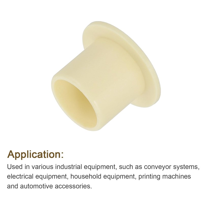 sourcing map 6Pcs Flanged Sleeve Bearing, Plastic Bushing ID 10mm