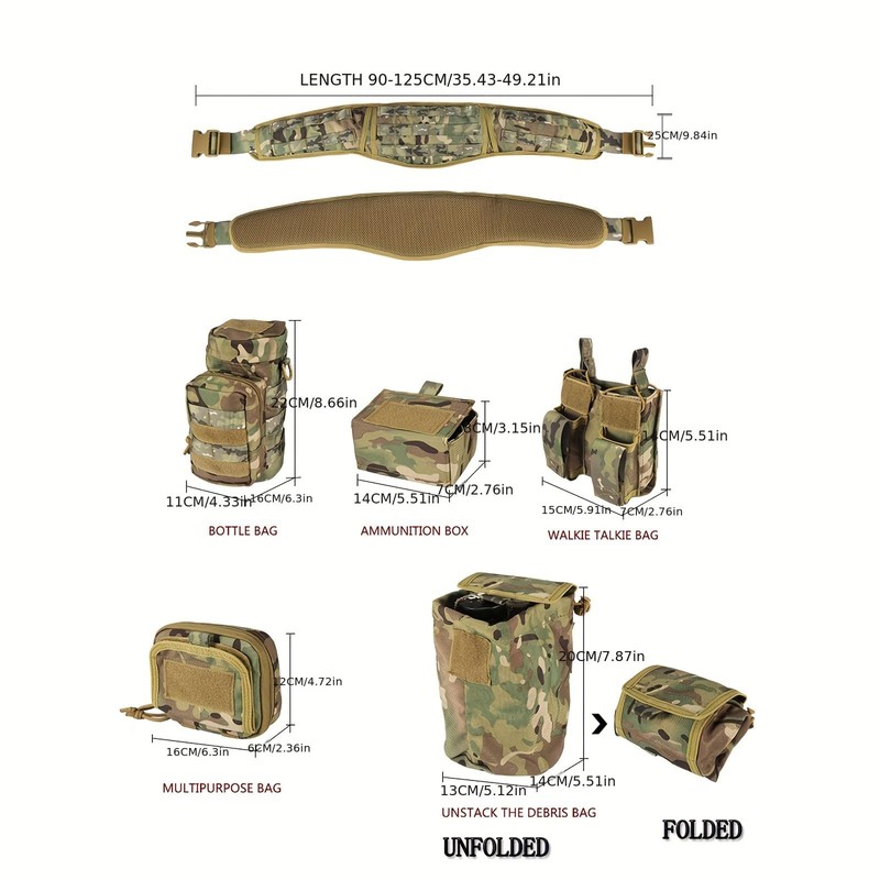 CrogaGear Tactical Belt Quick Release Adjustable Molle for Law Enforcement