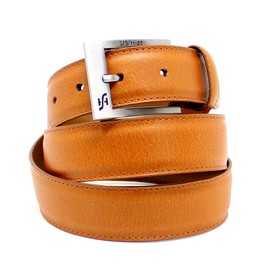 STARHIDE Mens Top Grain Genuine Leather Belts with Detachable Alloy Single Pin Buckle SB04 (X Large Tan)