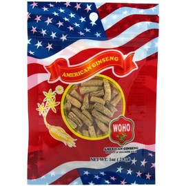 Woohoo Natural WOHO American Ginseng #122.1 Prong Medium 1oz. Bag