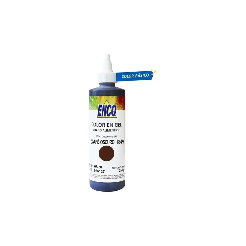 Color Gel Café Obscuro Reposteria 250 Grs. Enco 1849-250