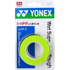 YONEX AC1373 Tennis Badminton Grip Tape Wet Super Grip Tough (Pack of 3) Bright Green