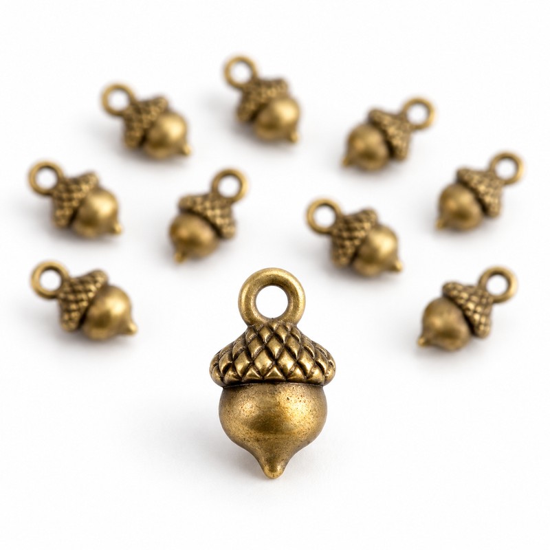 Acorn Charms for Jewelry Making – Copper Metal Pendants for