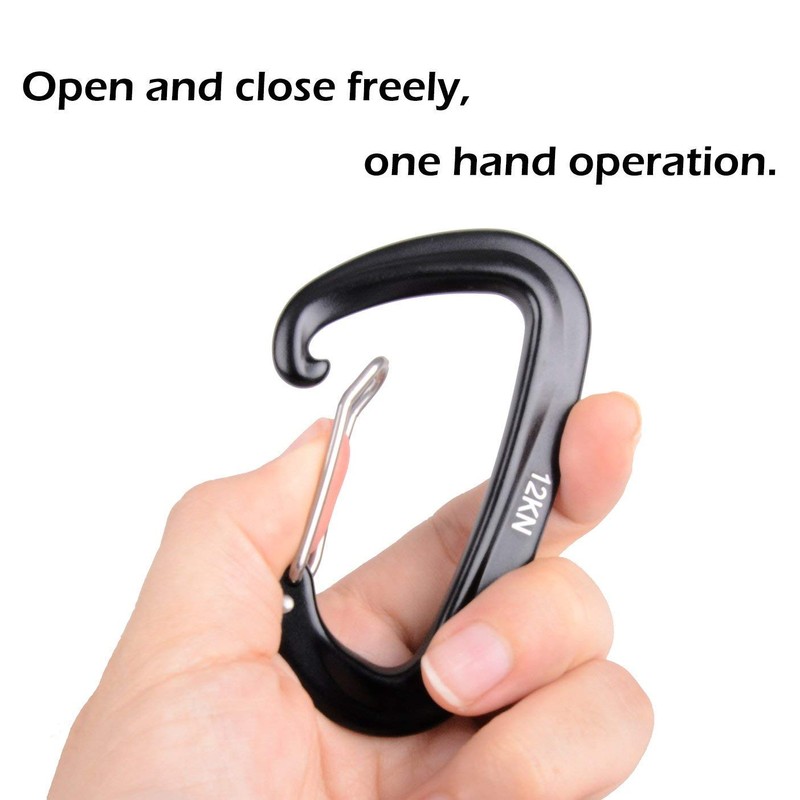TRIWONDER ロックカラビナ 12kN(1200kg) 登山釦 超軽量 アルミカラビナ クライミング ロッキンカラビナ ハンモック キャンプ用