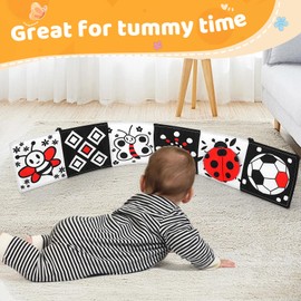 AJsupojouet Newborn Toys,Black and White High Contrast Baby Book for Newborn Toys 0 3 Months Brain Development,Tummy Time Toys Sensory Infant Toys,Montessori Toys for Babies Essentials 0 6 12 Gifts