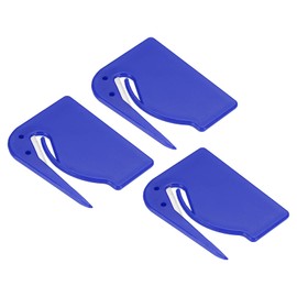 PATIKIL Letter Opener Envelope Slitter, 3 Pcs Mail Slitter with Razor Safe Mail Opener for Envelope Paper Package Open for Home, Office Blue