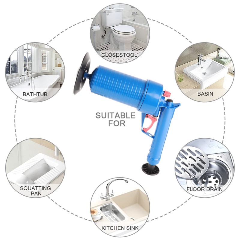 Air Power Drain Blaster High Pressure Opener for Clogged Drains,