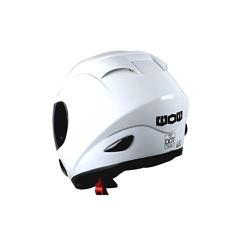 WOW Motorcycle Full Face Helmet Street Bike A Glossy White