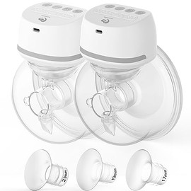 Bellababy Extractor de Leche Portátil Manos Libres, Mejorado con Insertos de 17mm, 19mm, 21mm, Extractor de Leche Eléctrico Portátil Inalámbrico Bajo Ruido, 4 Modos y 6 Niveles de Succión, brida de 24mm, 6 oz，Dos paquetes