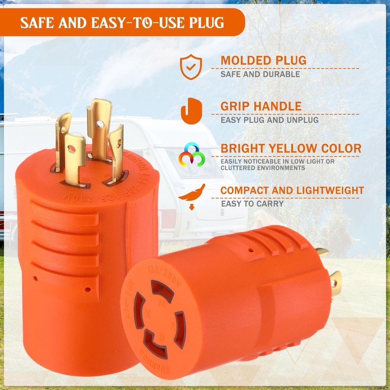 Kanayu NEMA L14-20P to L14-30R 20Amp to 30Amp Generator Adapter4