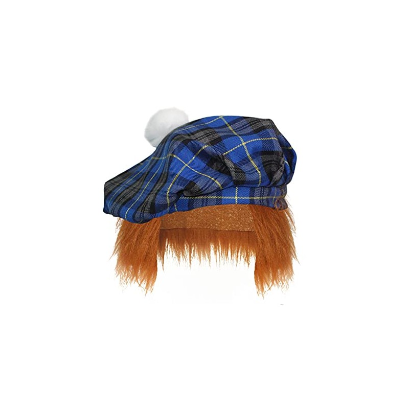 The Dragons Den Blue Hunting Tartan Tam-O-Shanter With Ginger Hair