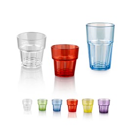 8.4 Oz Unbreakable Premium Drinking Water Glasses, Set of 6 Assorted Colors – Plastic Tumbler Cups Multipurpose, Perfect for Gifts, Reusable, Top-rack Dishwasher Safe