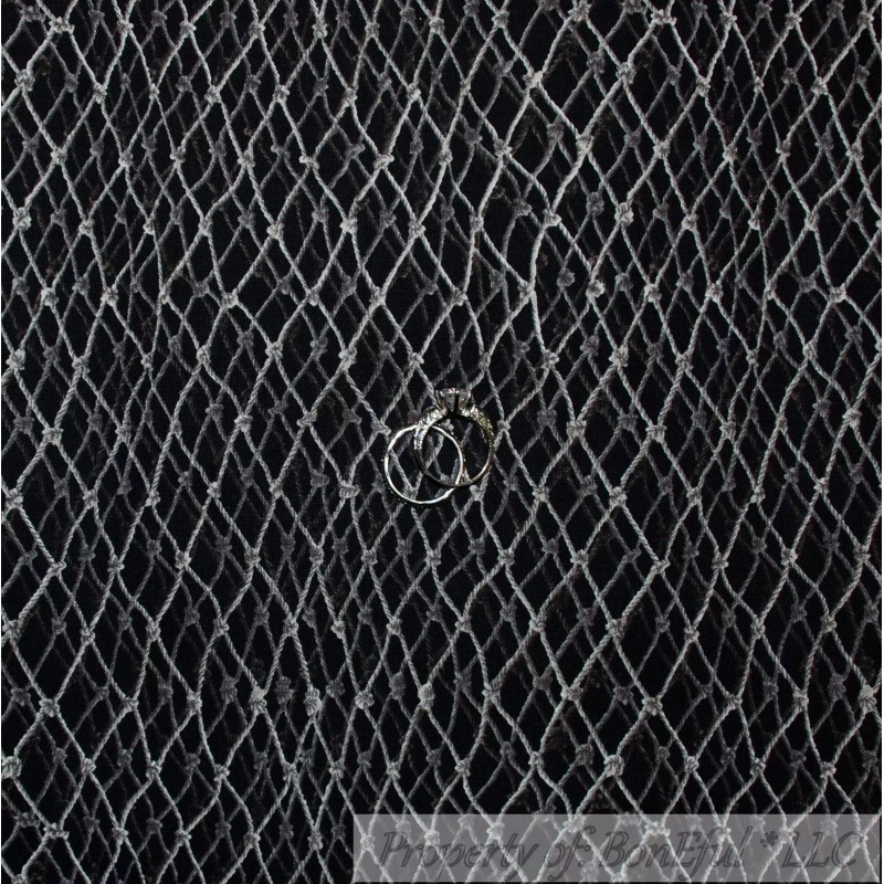 Unbranded BonEful Fabric FQ Cotton Quilt Black White B&W Diamond