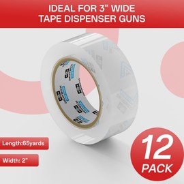 Scowyking Clear Packing Tape 12 Rolls,2.7 mil Thick,2 inch Wide,68 Yards Per Roll,Total 816Y,Ultra Strong,Heavy Duty Packaging Tape for Shipping Packaging Moving Sealing