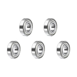 uxcell 5pcs R12ZZ Deep Groove Ball Bearings 3/4" ID x 1-7/8" OD x 1 5/8" Height P5 Miniature Bearings Double Metal Shielded Chrome Steel Z3 Bearing for Engineering Machinery, Silver Tone
