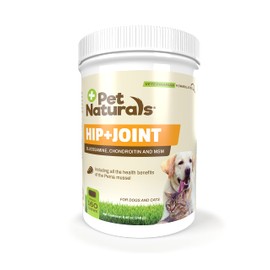 Pet Naturals Pet Naturals Hip and Joint Supplement with Glucosamine, Chondroitin and MSM for Dogs and Cats, Duck Flavor, 160 Chews
