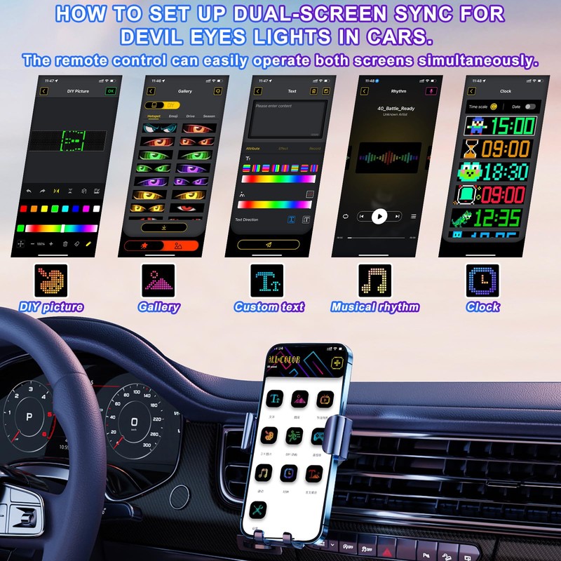 Devil Eyes Light for Cars, 2-Pack LED Eyes for Car