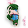 Pink Flamingo Medallion Mardi Gras Bead Necklace New Orleans Gasparilla