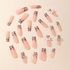 NICENEEDED 24 Pcs Long Square Press On Nails, French Leopard