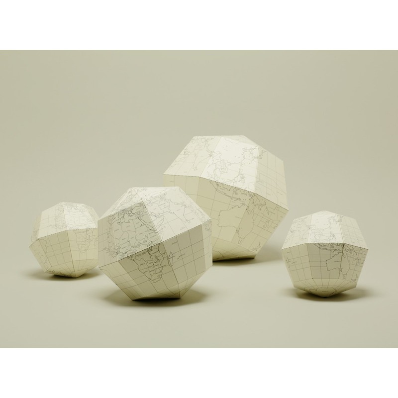Geography Globe, Ground Axis 23.4 Degrees, Blank S, White Assembly