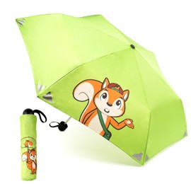 Monte Stivo® Friends Umbrella Lightweight Children's Umbrella for Boys & Girls Reflective Small & as a Gift, Green