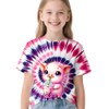 UGTEWXU Kids Pink Purple Tie Dye Shirt for Girls Boys