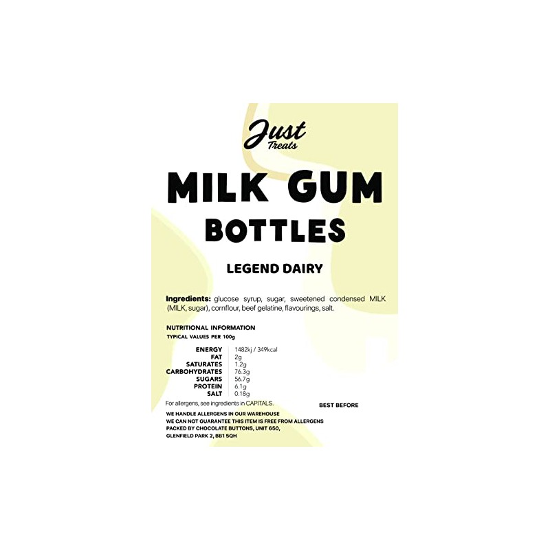 Just Treats Old Fashioned Dusted Milk Bottles (500g Share Bag)