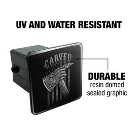 Carved Firefighter American Flag Axe Tow Trailer Hitch Cover Plug Insert