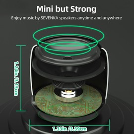 SEVENKA 2 Mini Speakers, 3W Portable Small Wireless Speaker with Lanyard, Water Resistant, Wireless Stereo Pairing, 1oz Lightweight Rechargeable Metal Mini Bluetooth Speaker for Phone, Tablet, Camping